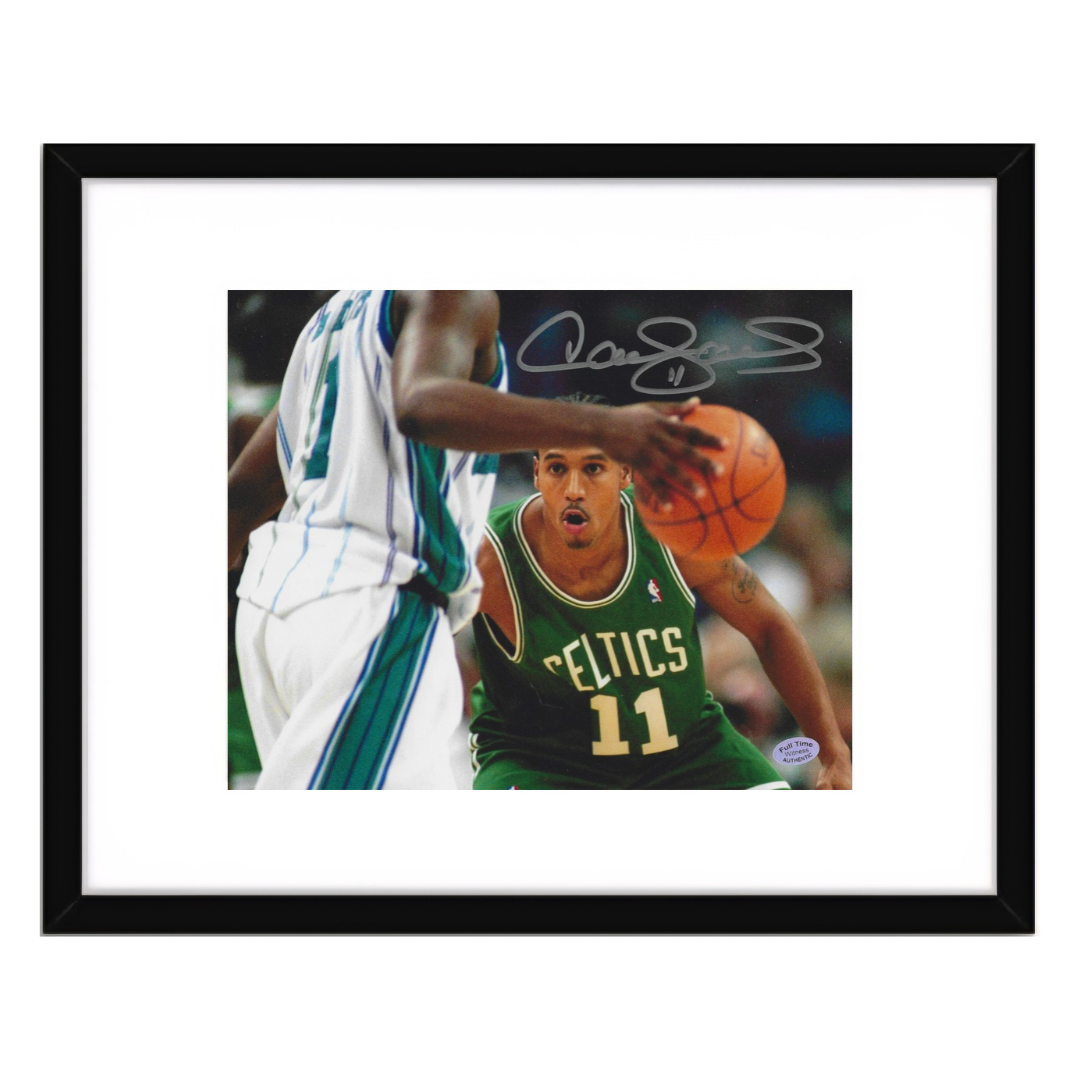 Dana Barros Boston Celtics autographed framed 8x10 photo with Full Time Authentics witnessed hologram