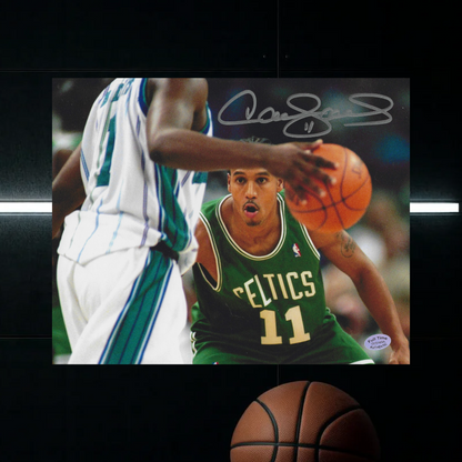 Dana Barros autographed framed Boston Celtics 8x10 photograph, witnessed authentication hologram