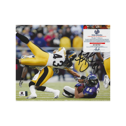 Troy Polamalu autographed framed Steelers 8x10 photograph, Global Authentics GV957767