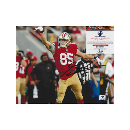 Framed George Kittle 49ers autographed 8x10 collectible photo with Global Authentics certification GV973490