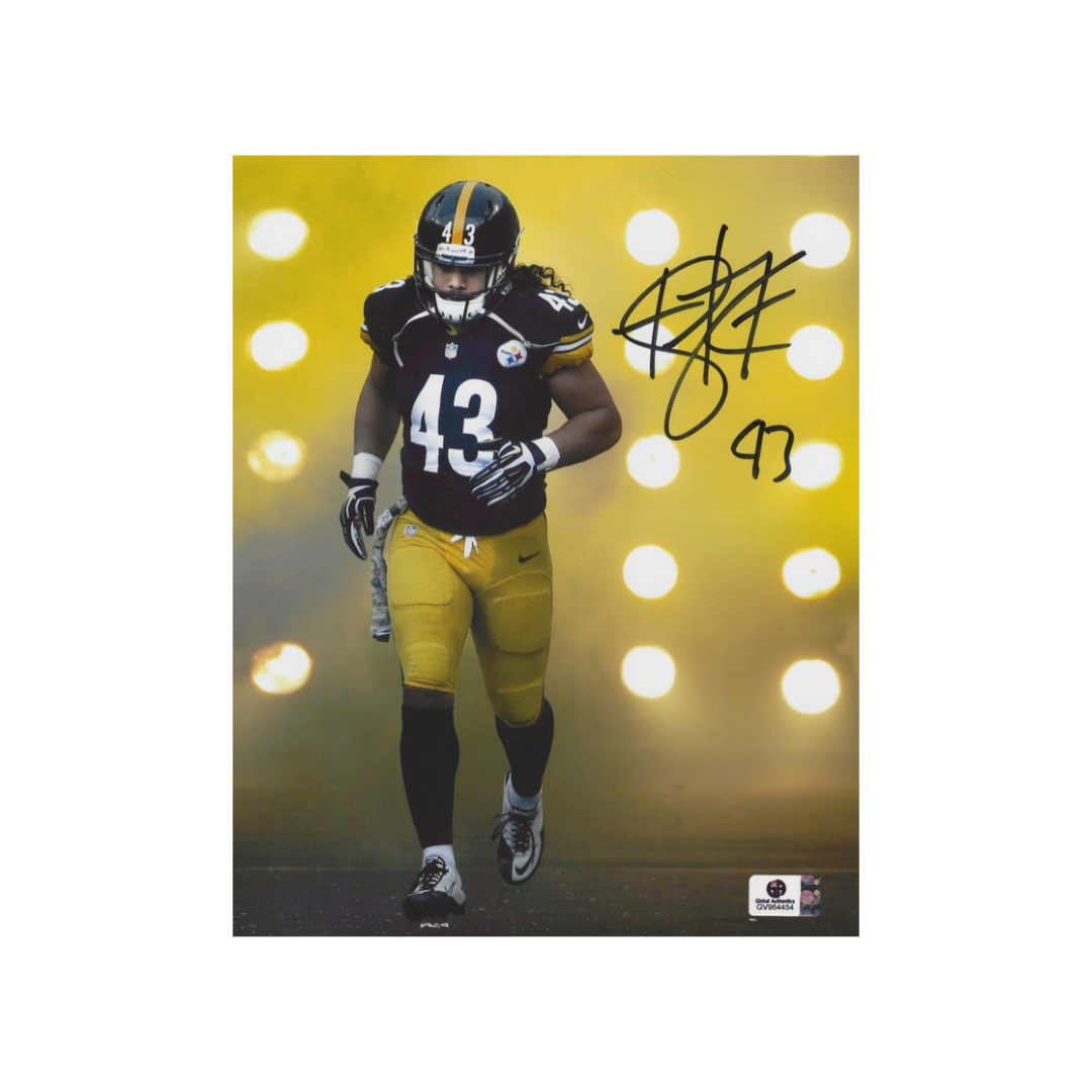 Troy Polamalu autographed Pittsburgh Steelers framed 8x10 photograph, third listing image