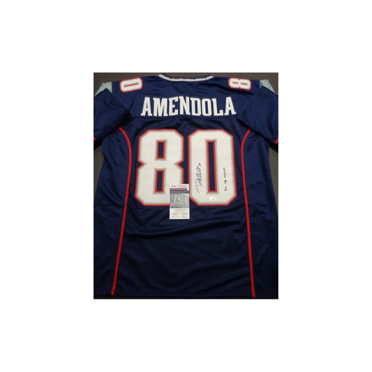 Danny Amendola New England Patriots Autographed & Inscribed Custom Football Jersey With COA - Fan Freaks