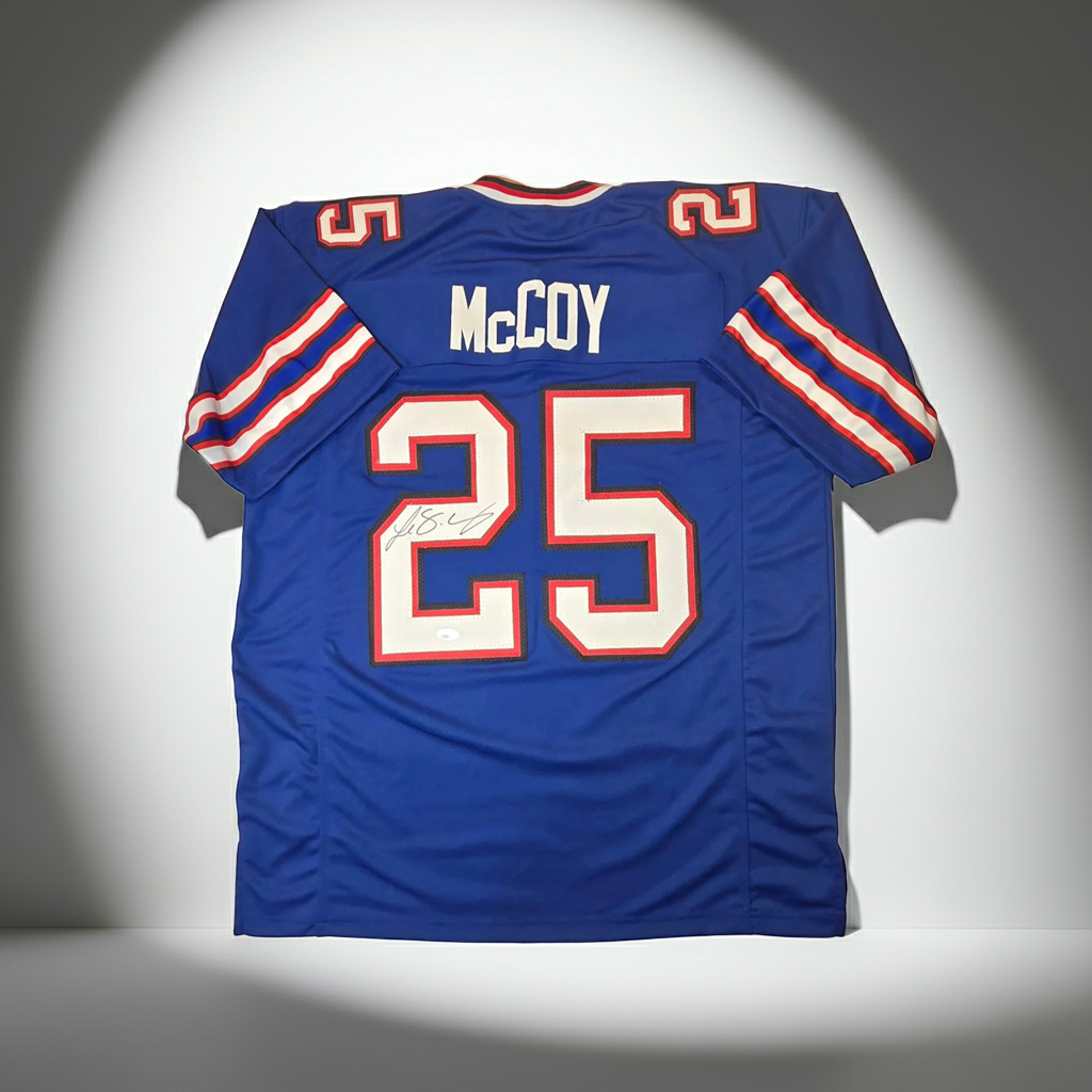 LeSean McCoy Buffalo Bills Autographed Custom Football Jersey coa (XL)