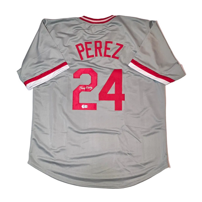 Tony Perez Cincinnati Reds Autographed Baseball Jersey With Beckett Hologram