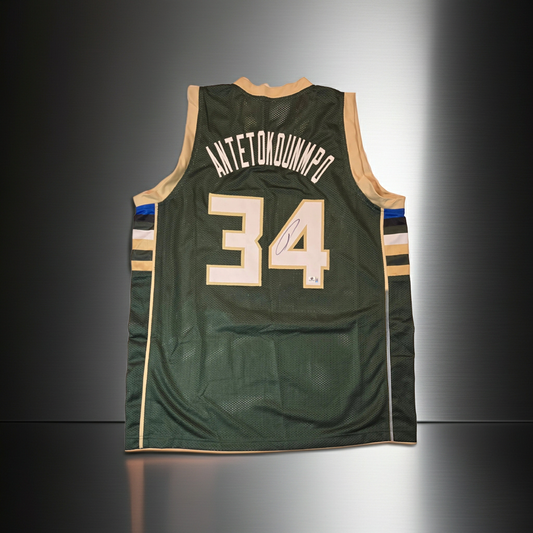 Giannis Antetokounmpo Milwaukee Bucks Basketball Jersey coa