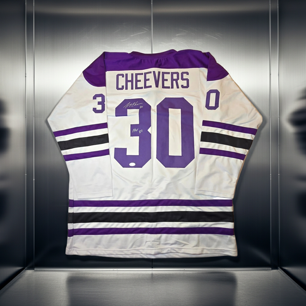 Gerry Cheevers Cleveland Crusaders Autographed & Ins Custom Hockey Jersey coa