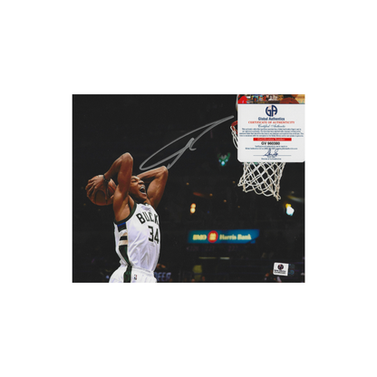 Giannis Antetokounmpo Milwaukee Bucks Autographed 8x10 Photo coa - Fan Freaks