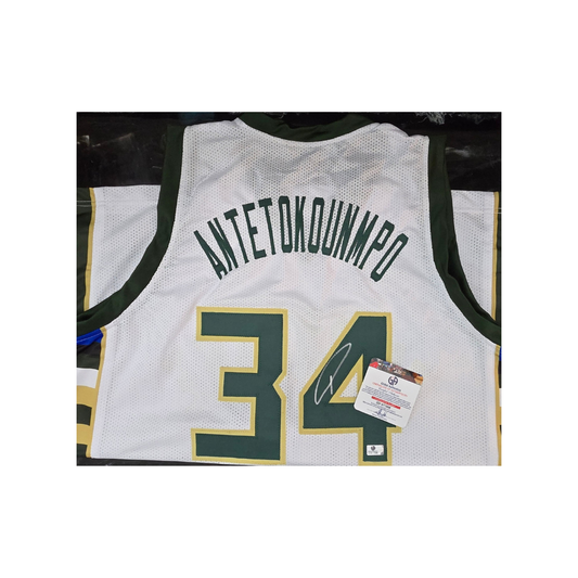 Giannis Antetokounmpo Milwaukee Bucks Custom Basketball Jersey With COA - Fan Freaks