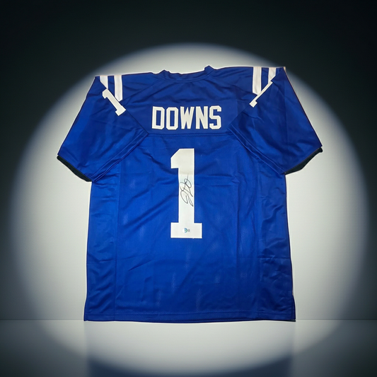 Josh Downs Indianapolis Colts Autographed Custom Football Jersey Hologram (XL)