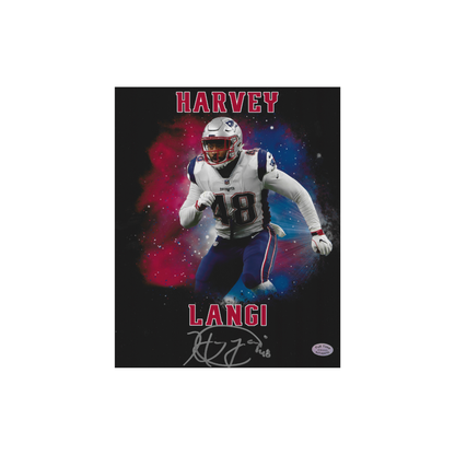 Harvey Langi New England Patriots signed 8x10 football photo with Full Time COA, unframed image