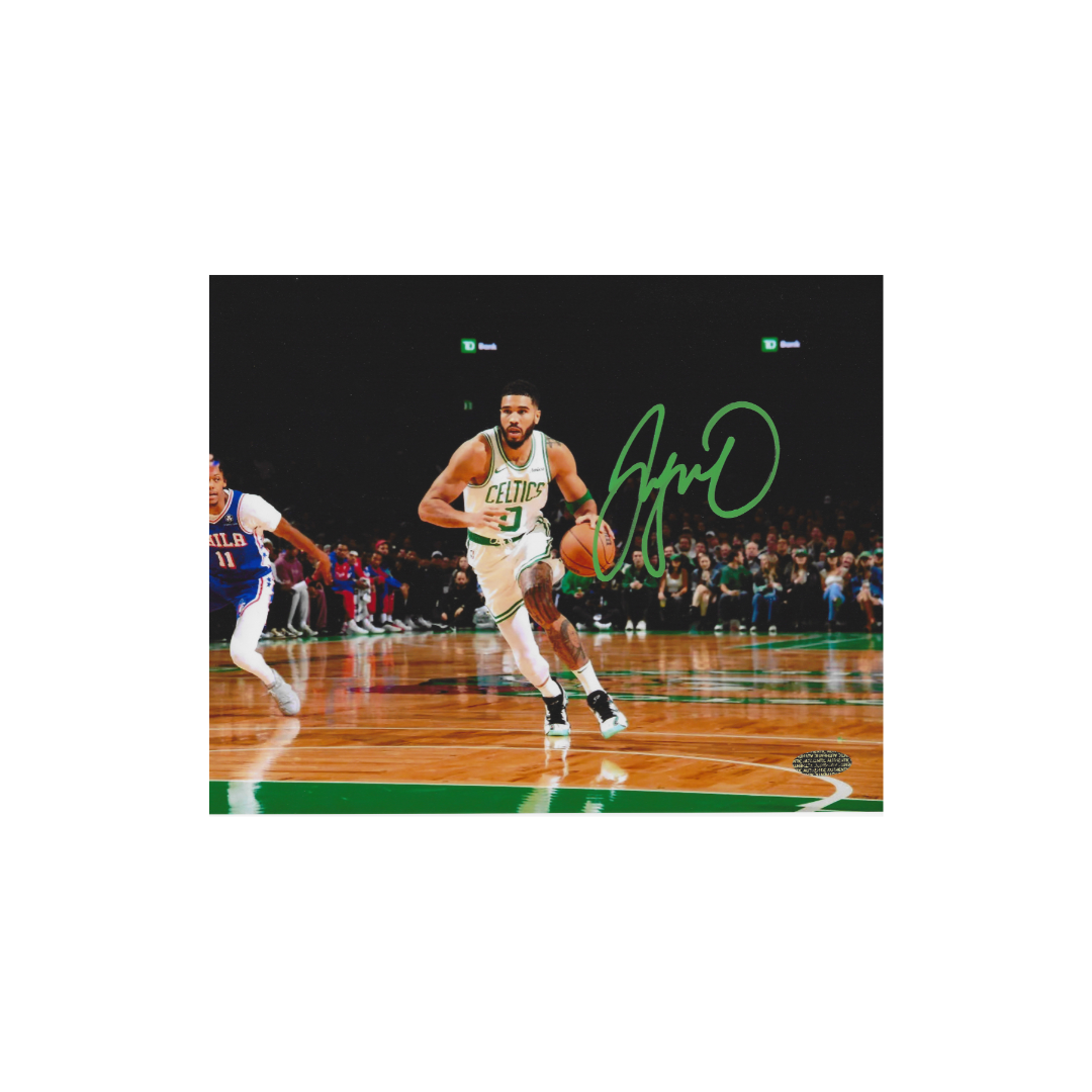 JAYSON TATUM SIGNED 8X10 PHOTO CELTICS With COA - Fan Freaks