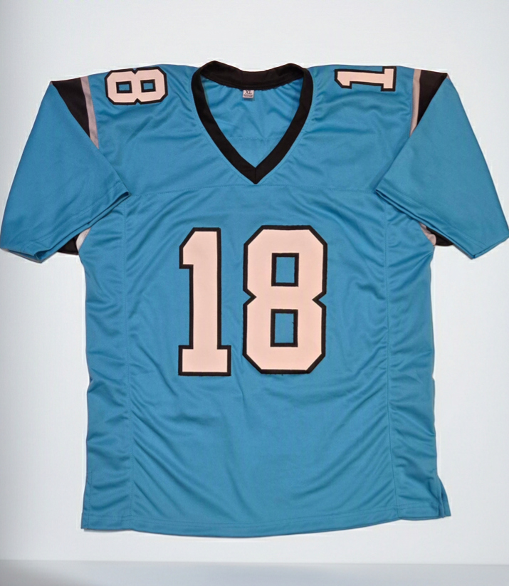 Jalen Coker Carolina Panthers Autographed Football Jersey Beckett Hologram