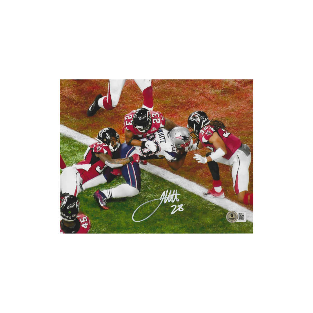 James White New England Patriots Autographed 8x10 Photo Hologram - Fan Freaks