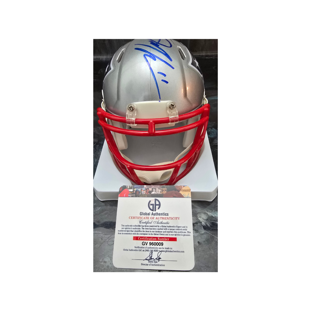 Julian Edelman New England Patriots Autographed Riddell Mini Helmet With COA - Fan Freaks
