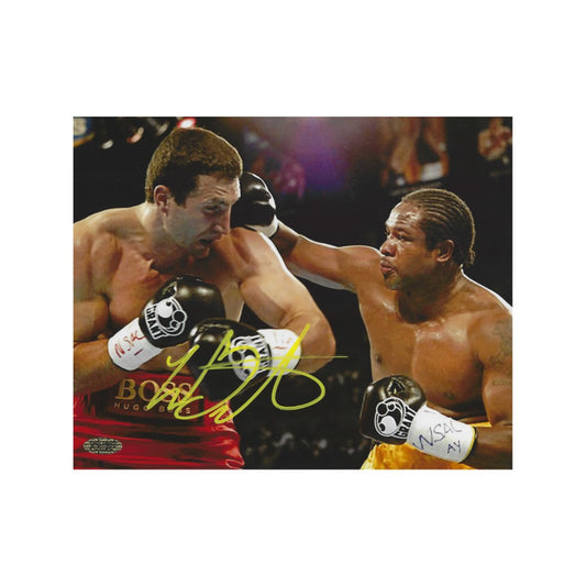 LAMON BREWSTER AUTOGRAPHED 8X10 PHOTO BOXING WITH COA