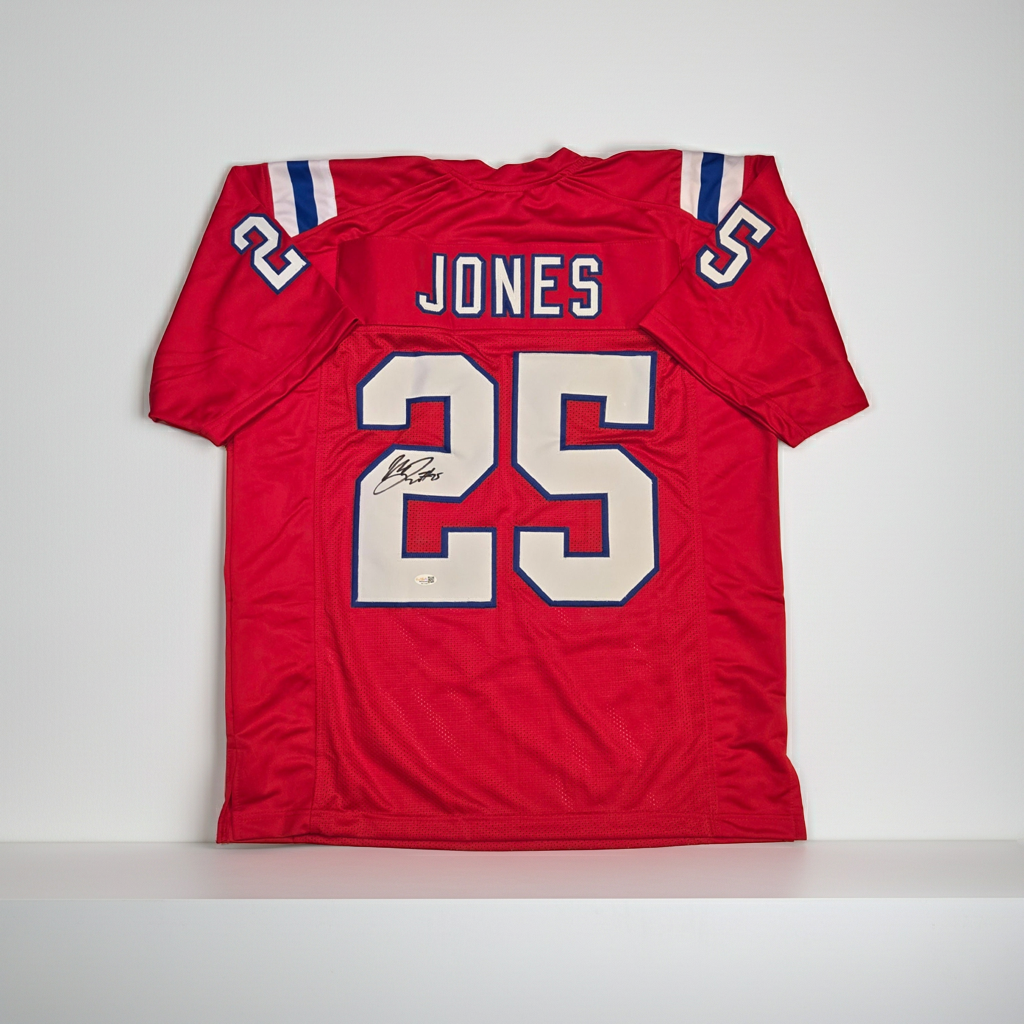 Marcus Jones New England Patriots Autographed Football Jersey JSA Hologram