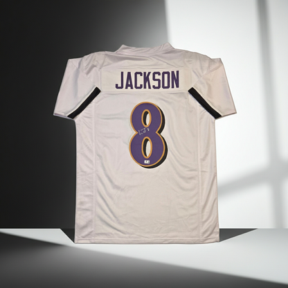 Lamar Jackson Baltimore Ravens autographed football jersey with COA