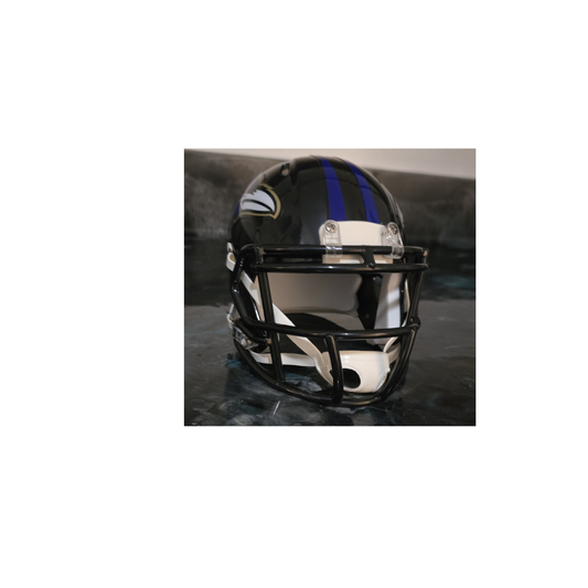 Lamar Jackson Baltimore Ravens Autographed Riddell Mini Helmet With COA - Fan Freaks