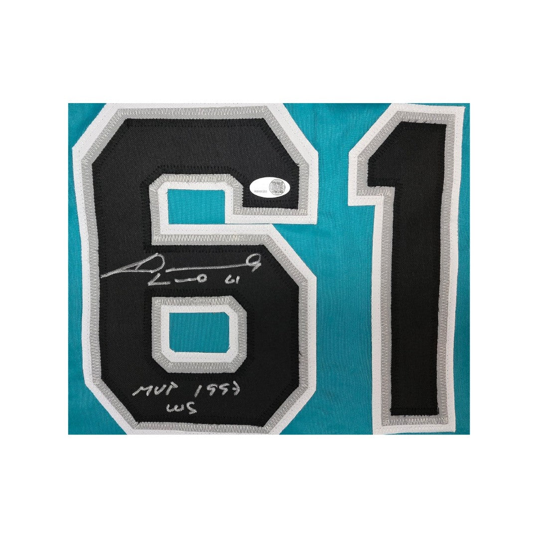 Livan Hernandez Florida Marlins Autographed & Inscribed Jersey JSA Witnessed QR Code Hologram