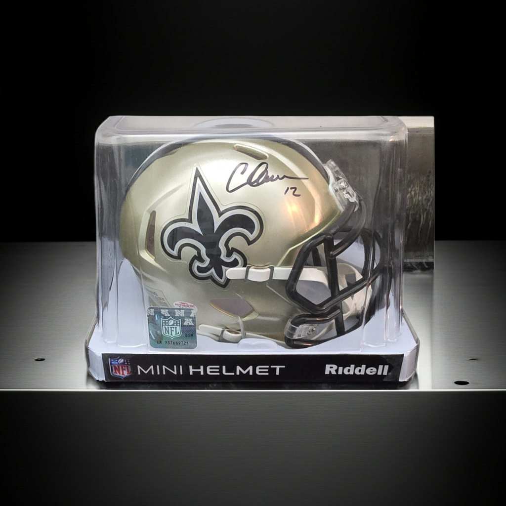 Chris Olave of the New Orleans Saints autographed mini football helmet COA