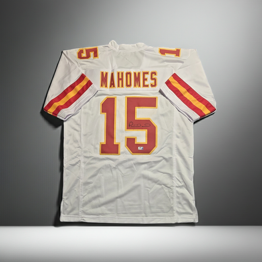 Patrick Mahomes Kansas City Chiefs Autographed Away Football Jersey coa