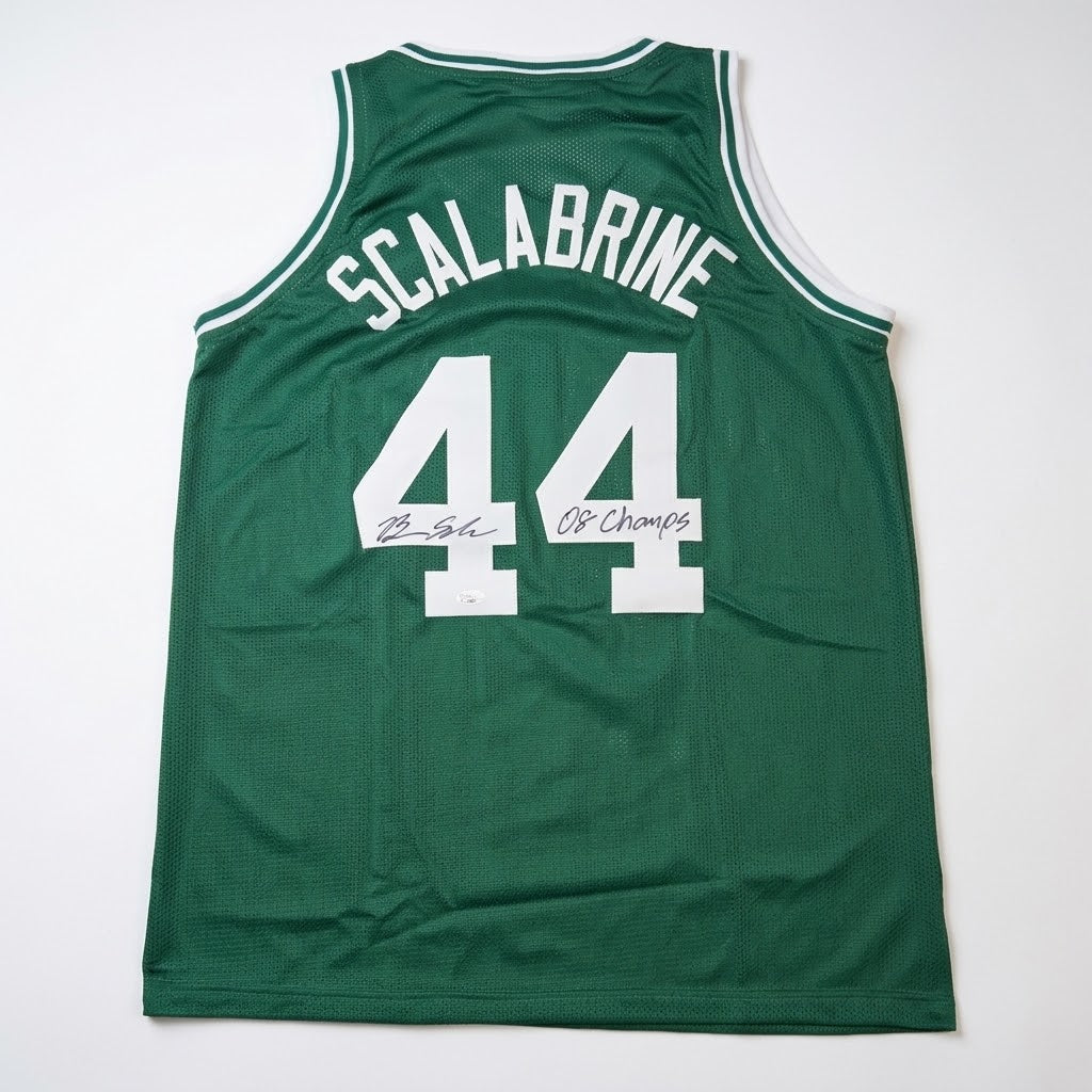 Brian Scalabrine Boston Celtics Autographed & Ins Basketball Jersey JSA Hologram
