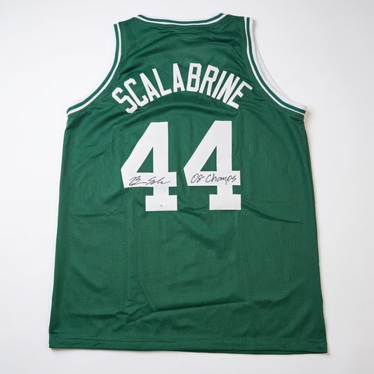 Brian Scalabrine Boston Celtics Autographed & Ins Basketball Jersey JSA Hologram