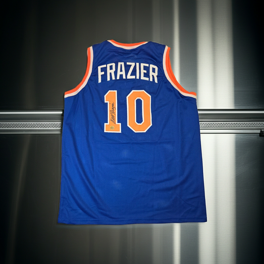 WALT FRAZIER SIGNED NEW YORK KNICKS AWAY JERSEY WITH COA