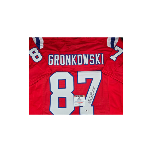 Rob Gronkowski New England Patriots Autographed Custom Football Jersey With COA - Fan Freaks
