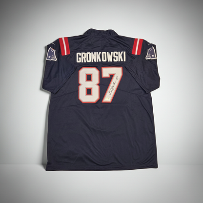 Rob Gronkowski New England Patriots autographed football jersey with COA, main product image