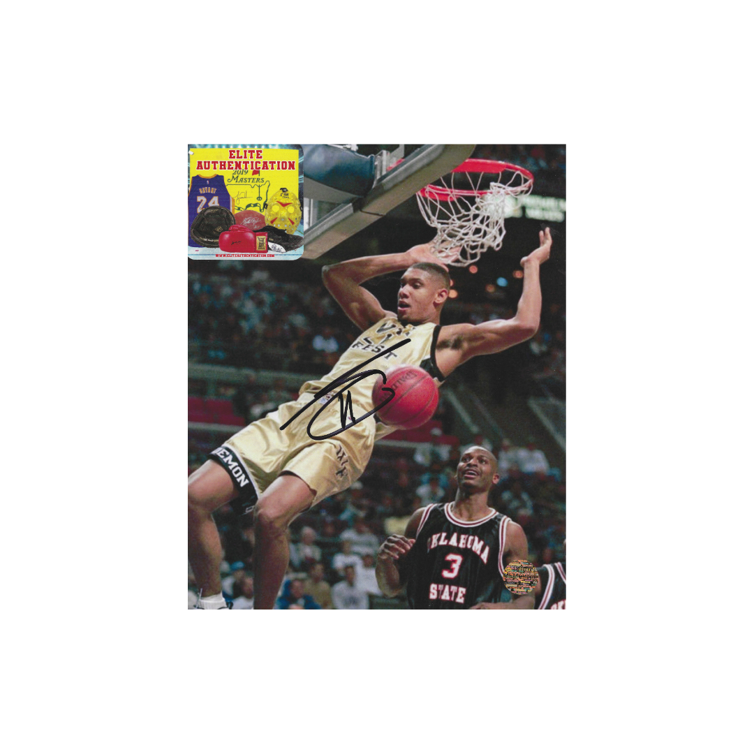 TIM DUNCAN SIGNED 8X10 PHOTO ELITE WITH COA - Fan Freaks