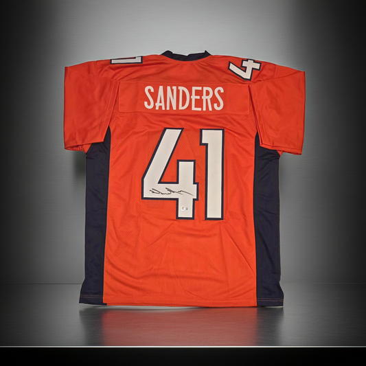 Drew Sanders Denver Broncos Autographed Custom Football Jersey Hologram (XL)