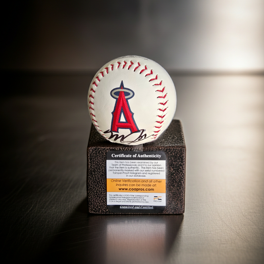 Mike Trout Signed Angels Rawlings Logo Baseball With COA