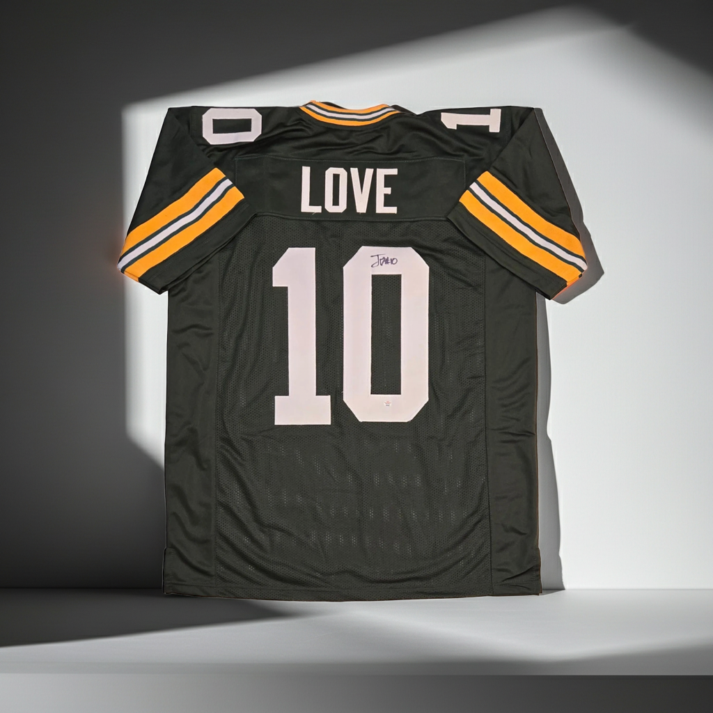Jordan Love of the Green Bay Packers autographed Away football jersey COA (XL)
