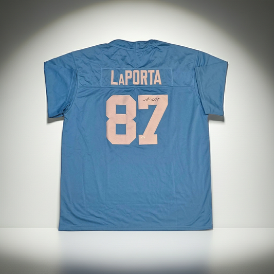 Sam LaPorta Detroit Lions autographed football jersey COA (XL)
