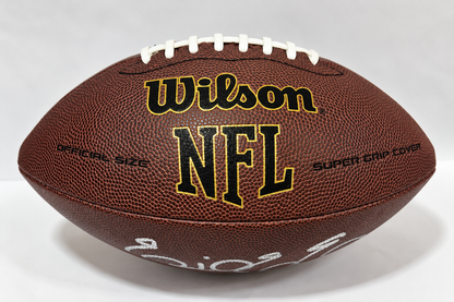 Wilson official size NFL football showing Wilson logo, NFL branding and Super Grip cover