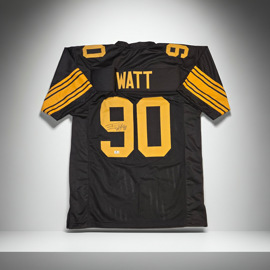 T.J. Watt Pittsburgh Steelers Autographed Football Jersey coa