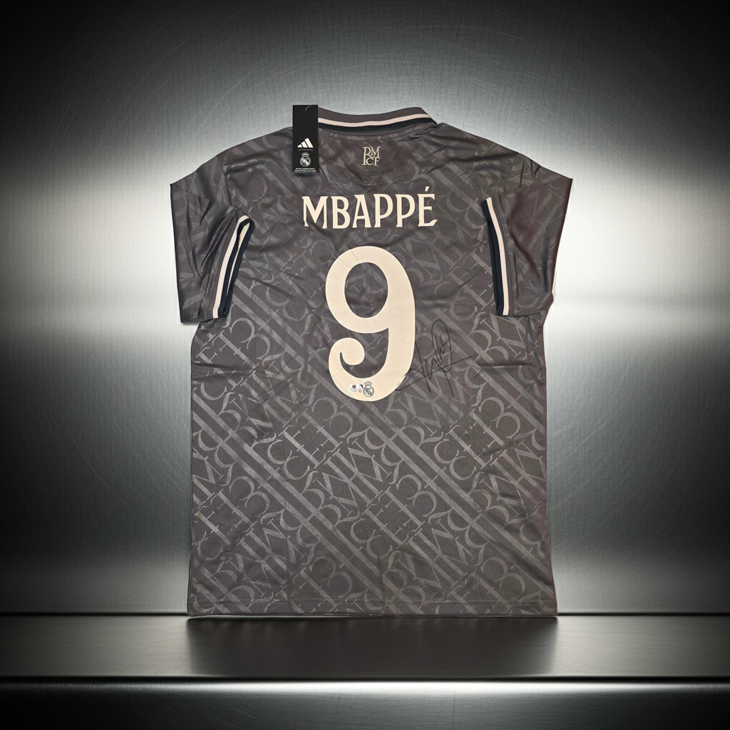 Kylian Mbappe Real Madrid Autographed 2024-25 Adidas 3rd Jersey With COA