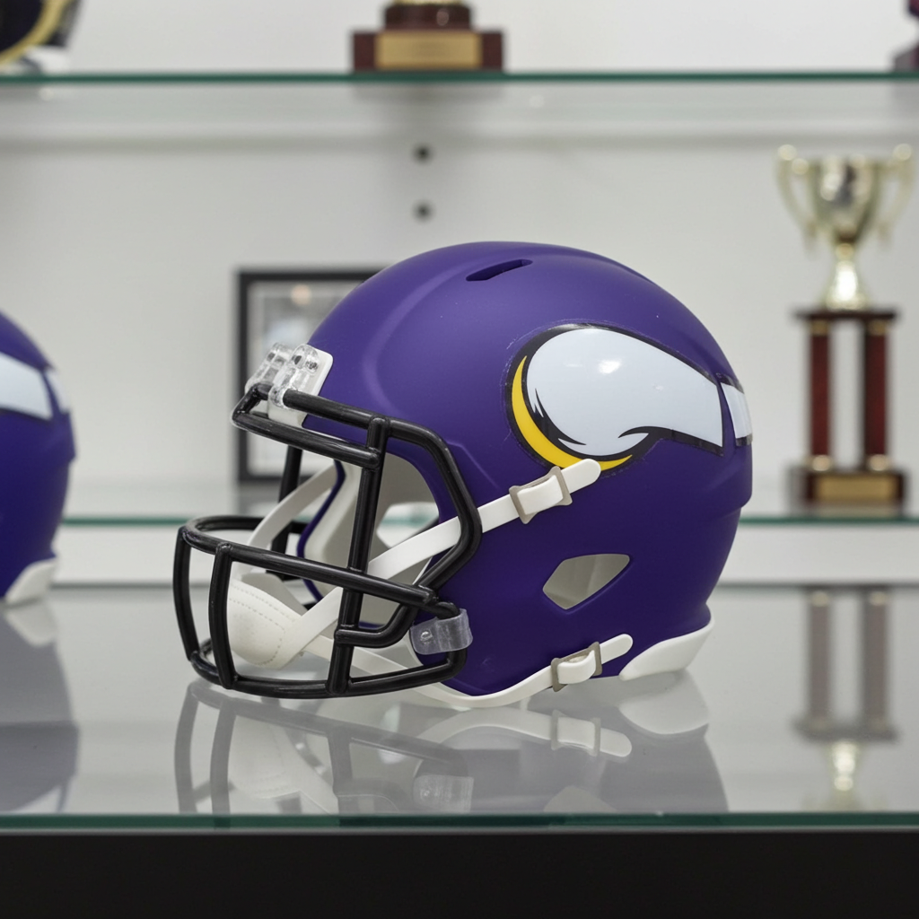 Justin Jefferson of the Minnesota Vikings signed mini football helmet COA