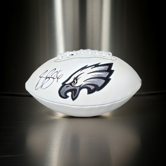 Saquon Barkley of the Philadelphia Eagles autographed full size logo football COA