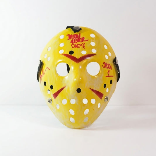 Ari Lehman Jason Friday the 13th autographed yellow mask with JSA hologram, primary product image