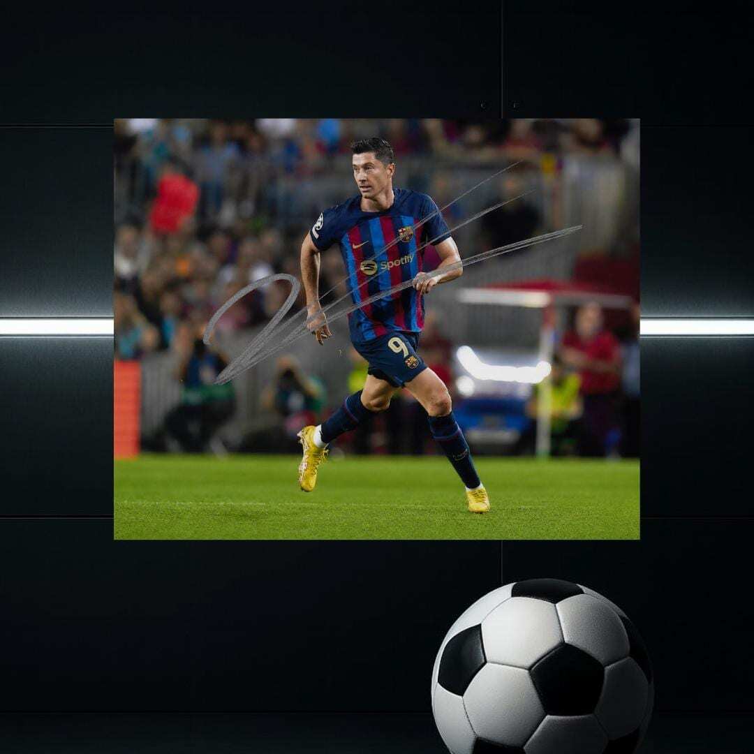 Robert Lewandowski FC Barcelona Signed Photo Print Autograph Wall Art