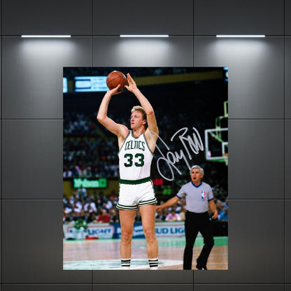 Larry Bird Boston Celtics printed signature-style 8x10 photo art reprint design 1, product image 1 of 4; not hand-autographed