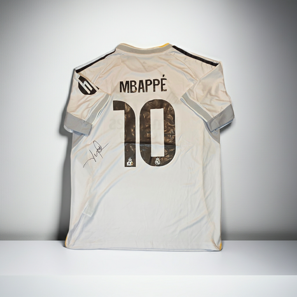 Kylian Mbappé Real Madrid Autographed 2025-26 Adidas Home Jersey coa