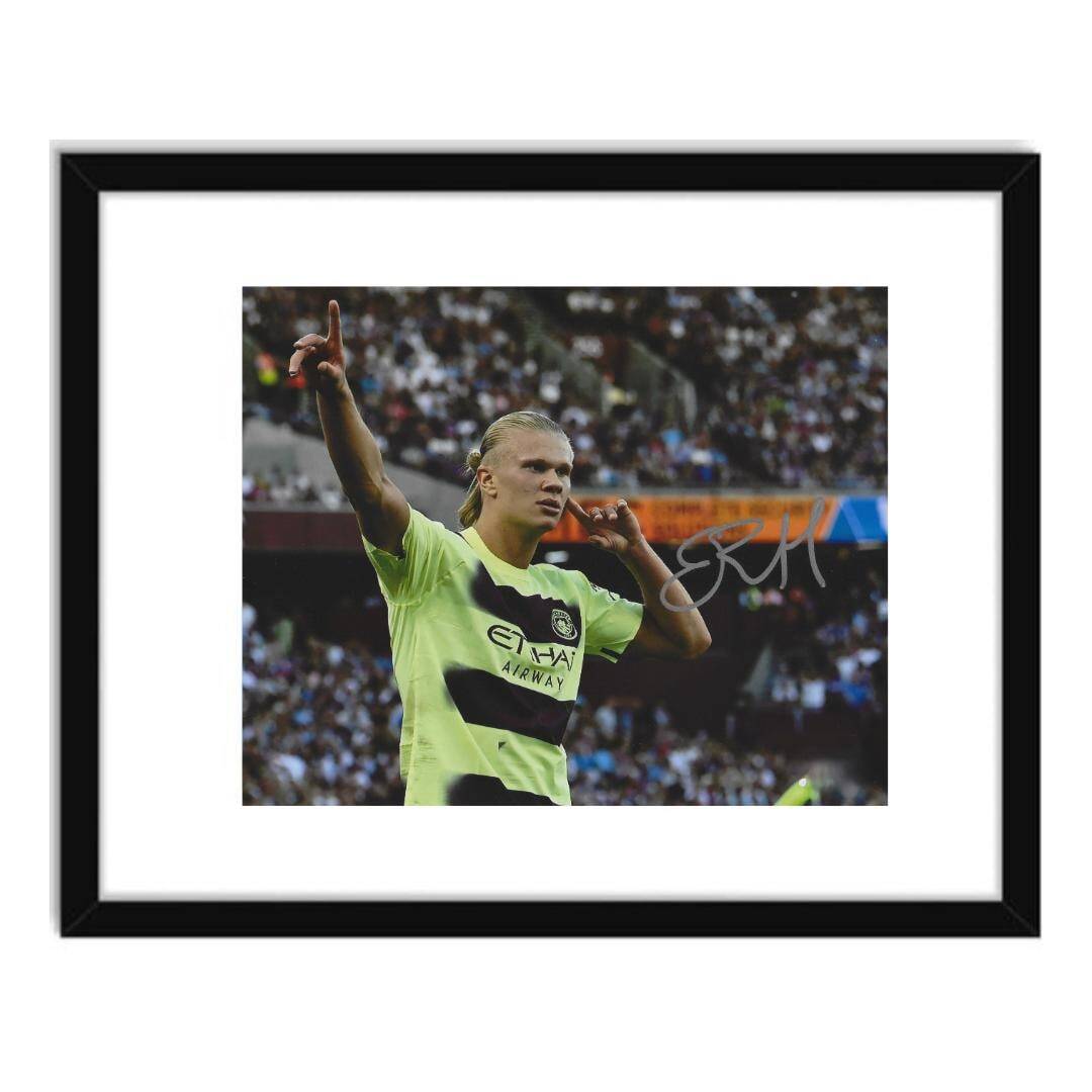 Erling Haaland 3 Signed Photo Print Autograph Wall Art