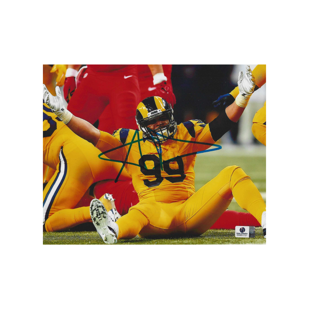 Aaron Donald Los Angeles Rams Autographed 8x10 Photo coa W/Frame