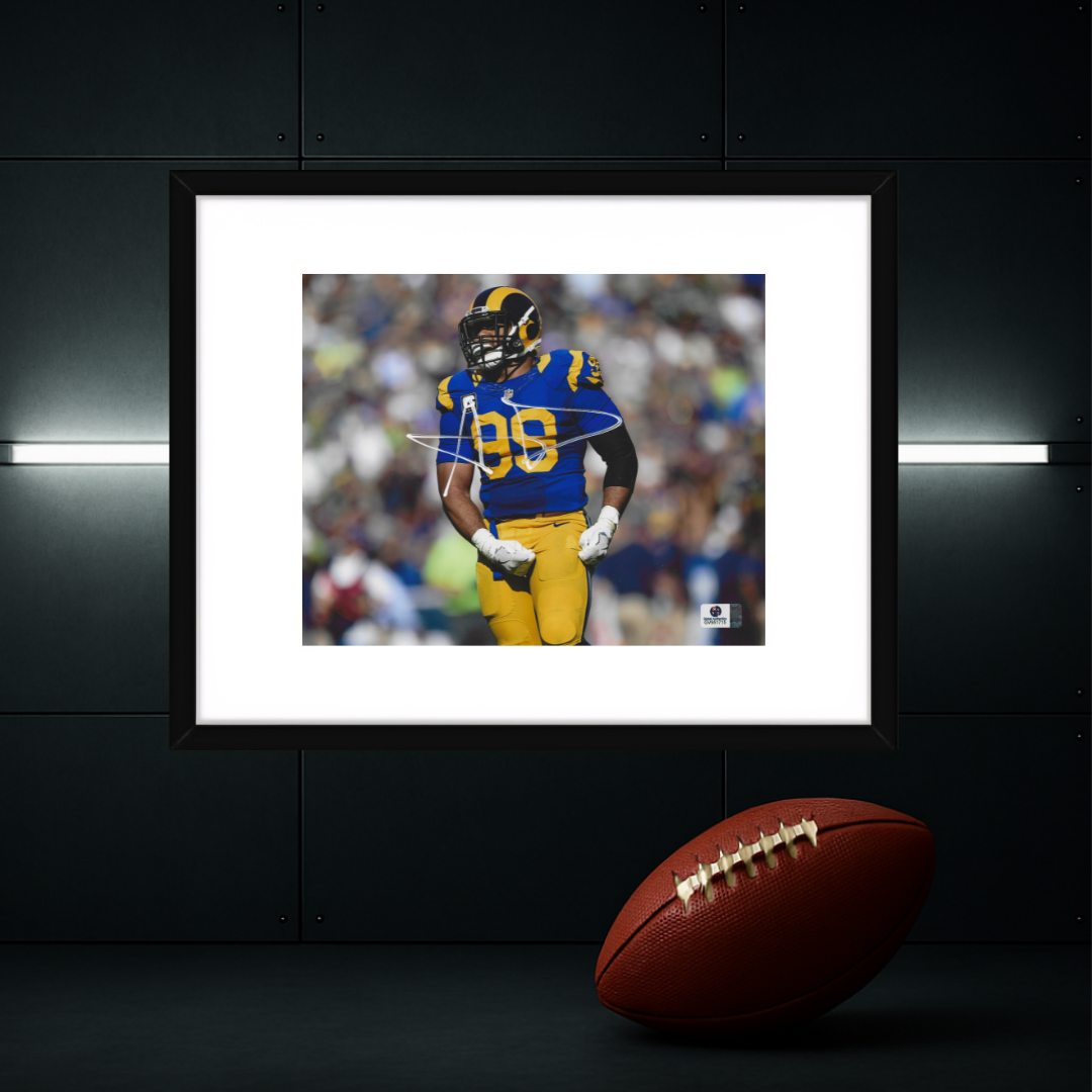 Aaron Donald Los Angeles Rams Autographed 8x10 Photo coa W/Frame