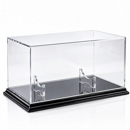 Illustrative rendering of clear acrylic football display case, view 1