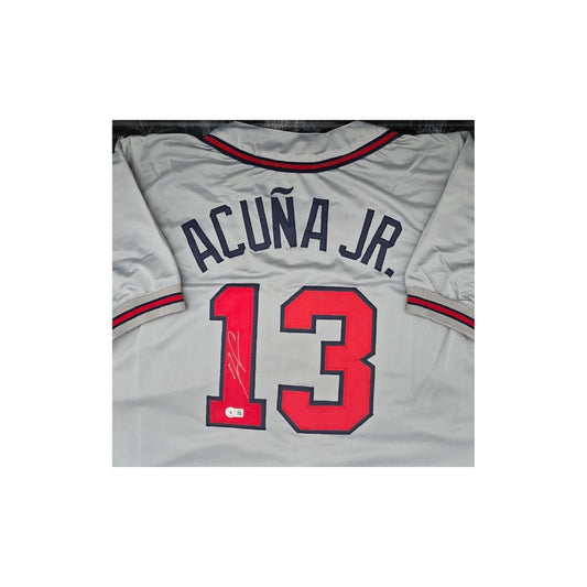 Autographed Ronald Acuna Jr. Atlanta Baseball Jersey Beckett COA