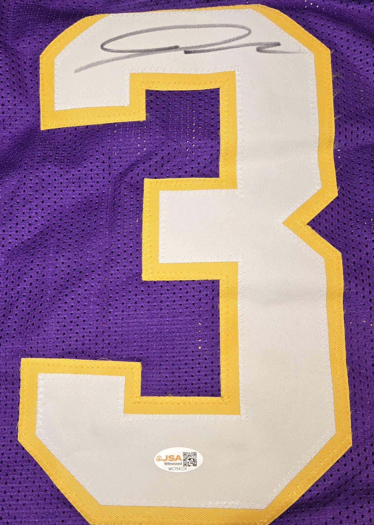 Jordan Addison Minnesota Vikings Autographed Football Jersey Beckett Hologram